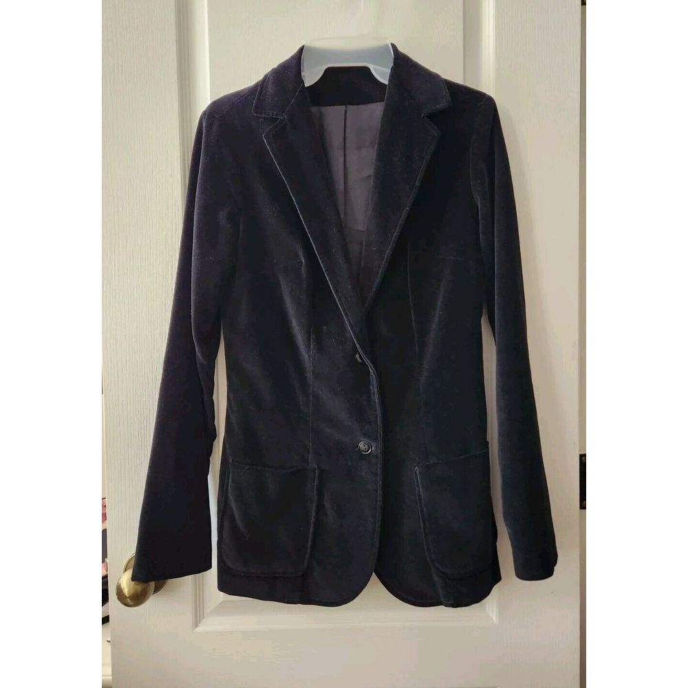Womens Vintage ILGWU Union Made‎ Latch On Velvet Jacket Black Blazer USA Size 10